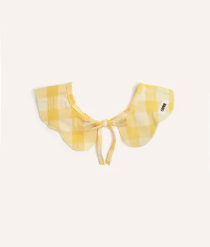bandana estilo cuello perro diseño vichy amarillo, lola1