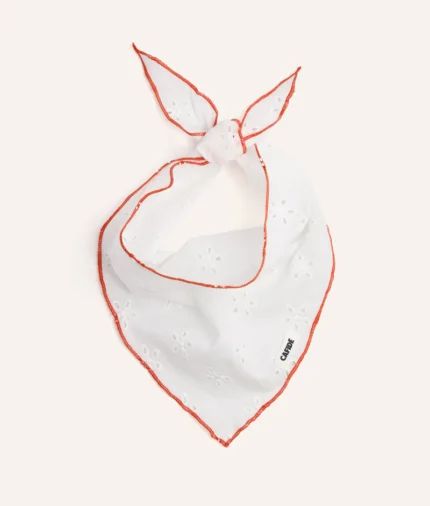 bandana perro diseño bordado inglés coral, nata1