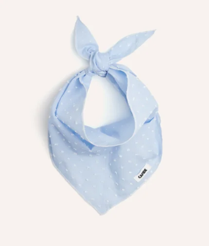 bandana perro diseño plumeti azul, nata1
