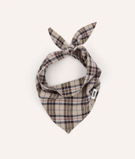bandana perro diseño tartán windsor, nata1