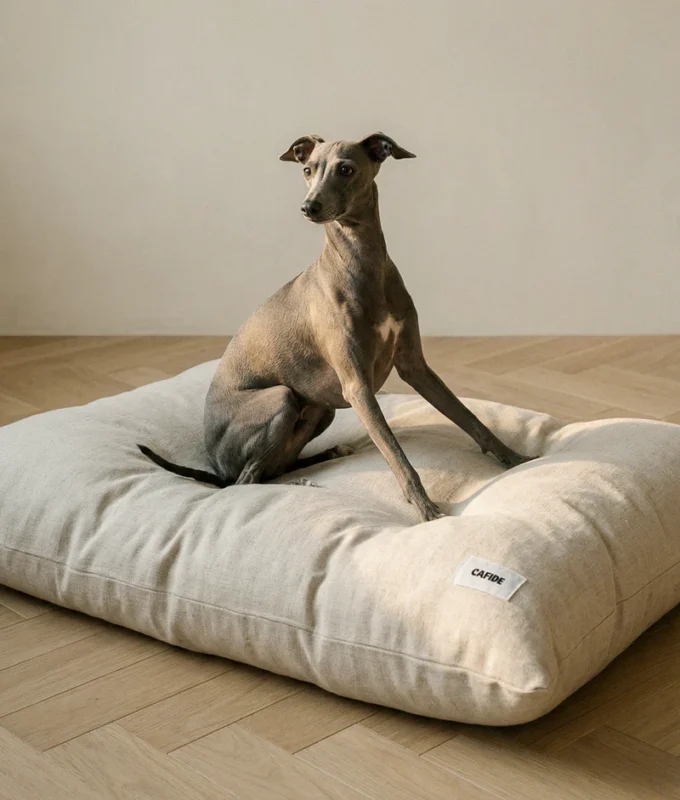 cojín cama perro lino, bela2