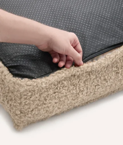 funda de cama borreguito beige, cuadra2