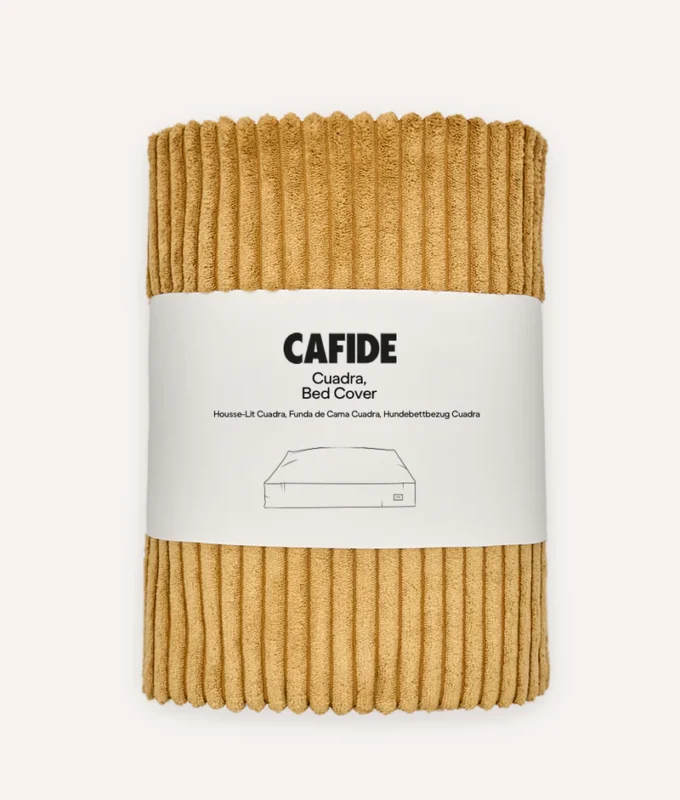 funda de cama pana mostaza, cuadra1