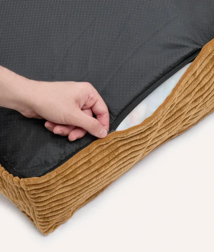 funda de cama pana mostaza, cuadra2