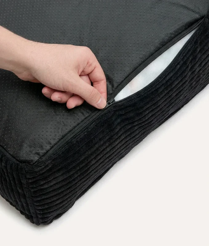 funda de cama pana negro, cuadra2