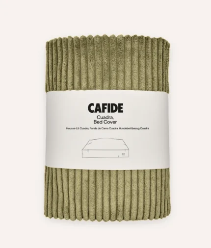 funda de cama pana verde, cuadra1