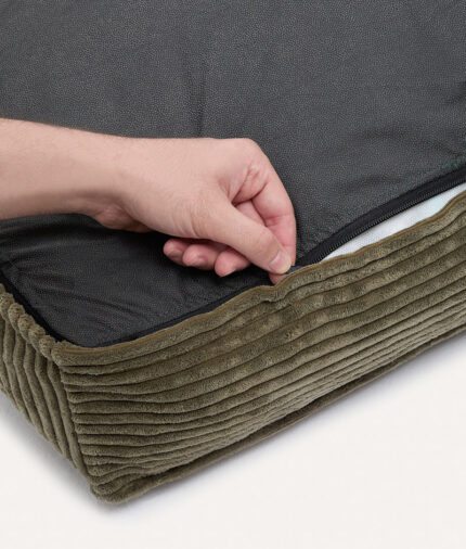 funda de cama pana verde, cuadra2