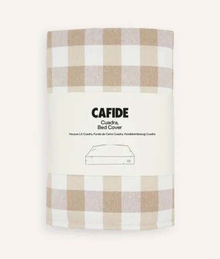 funda de cama vichy beige, cuadra1