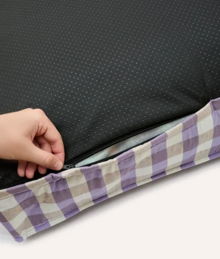 funda de cama vichy violeta, cuadra2