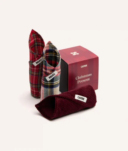 regalo de navidad, pack rojo 3 bandanas perro, nata1